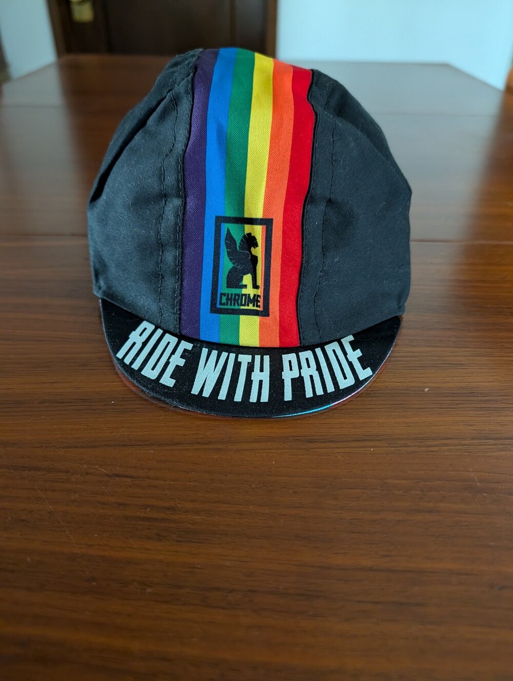 Chrome lndustries Ride With Pride Cycling Cap Black Rainbow - Picture 2 of 8